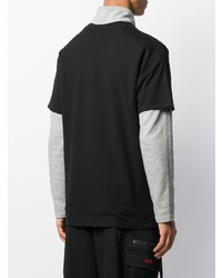 T-shirt à col rond imprimé noir et blanc Stussy