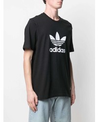 T-shirt à col rond imprimé noir et blanc adidas