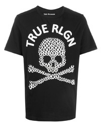 T-shirt à col rond imprimé noir et blanc True Religion
