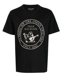 T-shirt à col rond imprimé noir et blanc True Religion