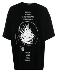 T-shirt à col rond imprimé noir et blanc UNDERCOVE