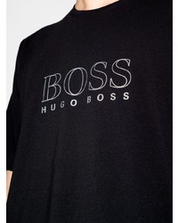 T-shirt à col rond imprimé noir et blanc BOSS