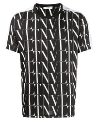 T-shirt à col rond imprimé noir et blanc Valentino