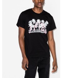 T-shirt à col rond imprimé noir et blanc Amiri