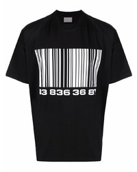 T-shirt à col rond imprimé noir et blanc VTMNTS