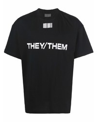 T-shirt à col rond imprimé noir et blanc VTMNTS