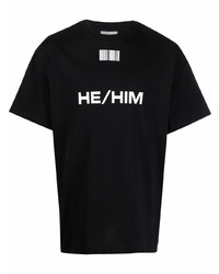 T-shirt à col rond imprimé noir et blanc VTMNTS