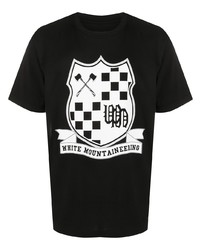 T-shirt à col rond imprimé noir et blanc White Mountaineering