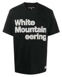 T-shirt à col rond imprimé noir et blanc White Mountaineering