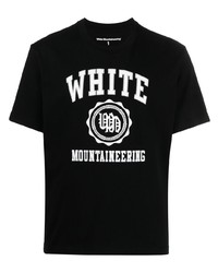 T-shirt à col rond imprimé noir et blanc White Mountaineering