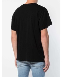 T-shirt à col rond imprimé noir et blanc Amiri