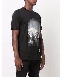 T-shirt à col rond imprimé noir et blanc Moncler Genius