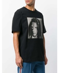 T-shirt à col rond imprimé noir et blanc Calvin Klein 205W39nyc