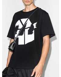 T-shirt à col rond imprimé noir et blanc JW Anderson