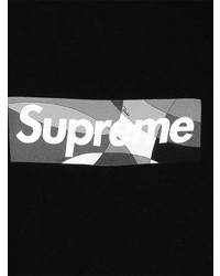 T-shirt à col rond imprimé noir et blanc Supreme