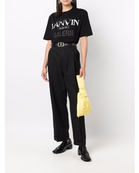 T-shirt à col rond imprimé noir et blanc Lanvin