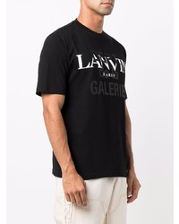 T-shirt à col rond imprimé noir et blanc Lanvin