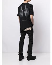 T-shirt à col rond imprimé noir et blanc 11 By Boris Bidjan Saberi