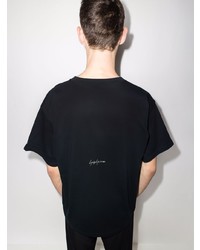 T-shirt à col rond imprimé noir et blanc Yohji Yamamoto