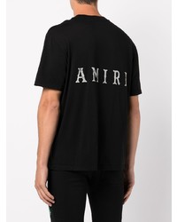 T-shirt à col rond imprimé noir et blanc Amiri