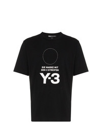 T-shirt à col rond imprimé noir et blanc Y-3