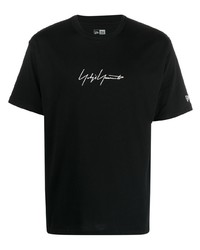 T-shirt à col rond imprimé noir et blanc Yohji Yamamoto