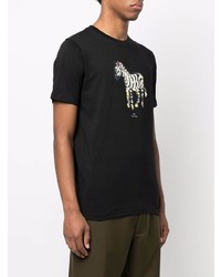 T-shirt à col rond imprimé noir et blanc PS Paul Smith