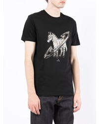 T-shirt à col rond imprimé noir et blanc PS Paul Smith