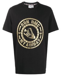 T-shirt à col rond imprimé noir et doré adidas