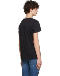 T-shirt à col rond imprimé noir et doré Balmain