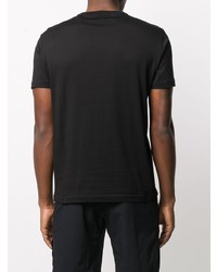 T-shirt à col rond imprimé noir et doré Ea7 Emporio Armani