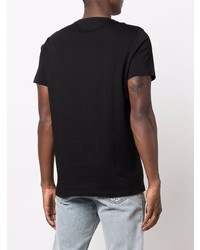 T-shirt à col rond imprimé noir et doré Balmain