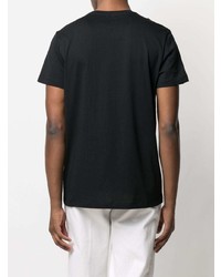 T-shirt à col rond imprimé noir et doré Balmain