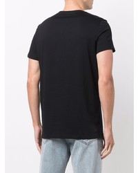 T-shirt à col rond imprimé noir et doré Balmain