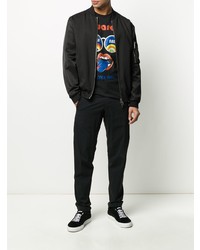 T-shirt à col rond imprimé noir DSQUARED2