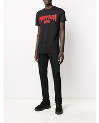 T-shirt à col rond imprimé noir Philipp Plein