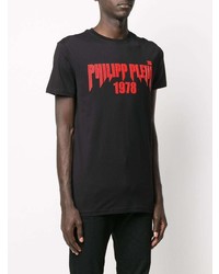 T-shirt à col rond imprimé noir Philipp Plein