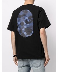 T-shirt à col rond imprimé noir A Bathing Ape