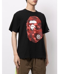 T-shirt à col rond imprimé noir A Bathing Ape