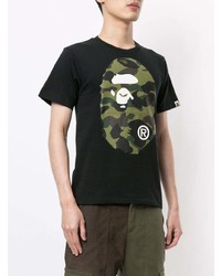 T-shirt à col rond imprimé noir A Bathing Ape