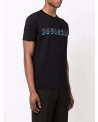 T-shirt à col rond imprimé noir DSQUARED2