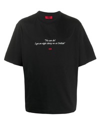 T-shirt à col rond imprimé noir 424