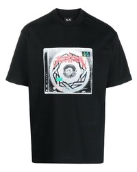 T-shirt à col rond imprimé noir 44 label group