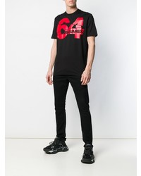 T-shirt à col rond imprimé noir DSQUARED2