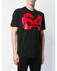 T-shirt à col rond imprimé noir DSQUARED2