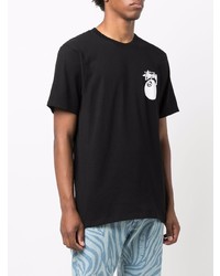 T-shirt à col rond imprimé noir Stussy