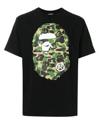 T-shirt à col rond imprimé noir A Bathing Ape