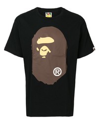 T-shirt à col rond imprimé noir A Bathing Ape