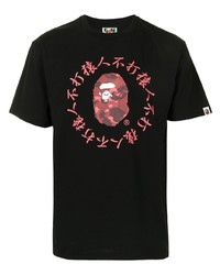 T-shirt à col rond imprimé noir A Bathing Ape