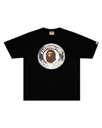 T-shirt à col rond imprimé noir A Bathing Ape